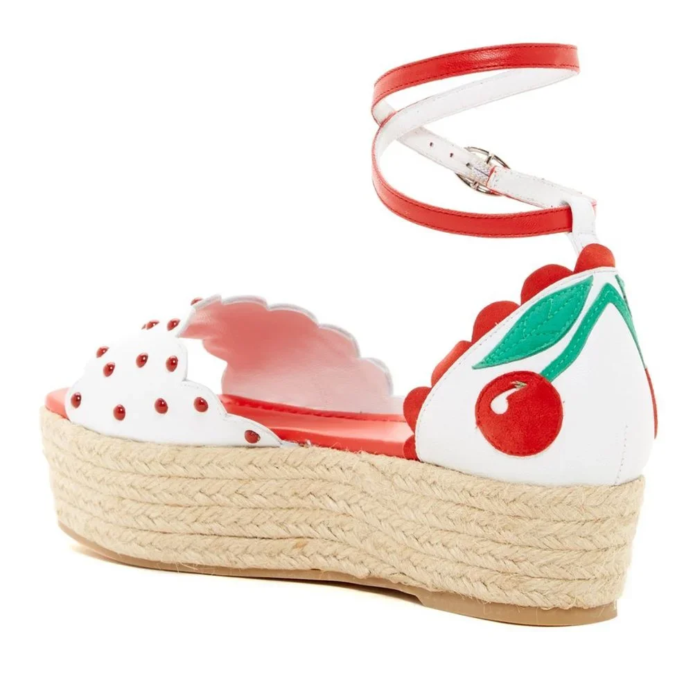 Isa Tapia New Shoes Women's 36 Cherry Platform Sandal Stud Leather NIB $350 ART